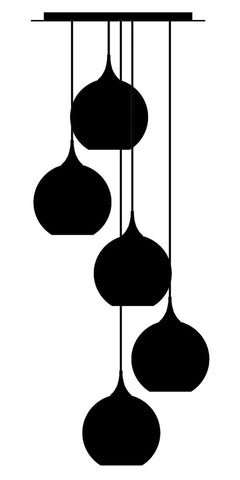 Small Globe 5-Pendant Cascade